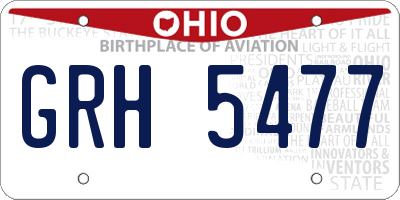 OH license plate GRH5477