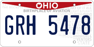 OH license plate GRH5478