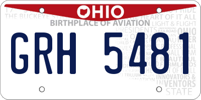 OH license plate GRH5481