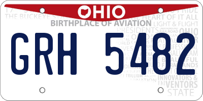 OH license plate GRH5482