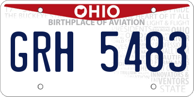 OH license plate GRH5483