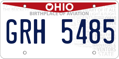 OH license plate GRH5485