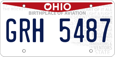 OH license plate GRH5487