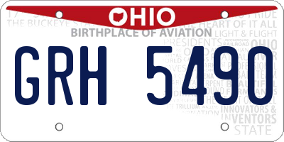 OH license plate GRH5490