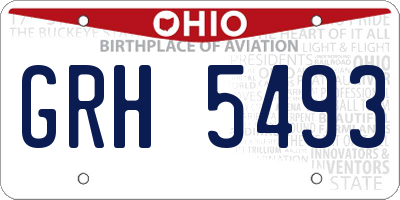 OH license plate GRH5493