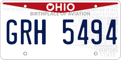 OH license plate GRH5494