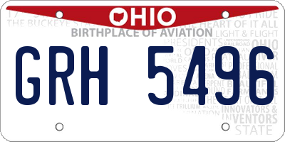 OH license plate GRH5496