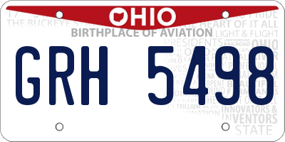 OH license plate GRH5498