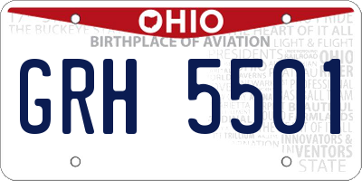 OH license plate GRH5501