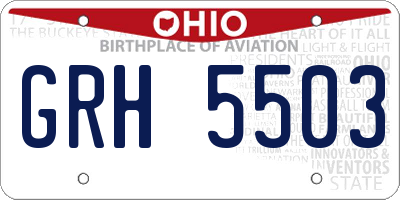 OH license plate GRH5503