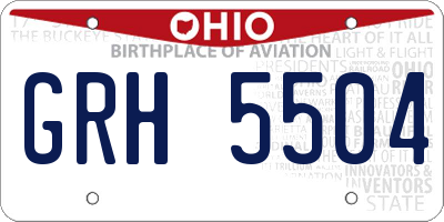 OH license plate GRH5504