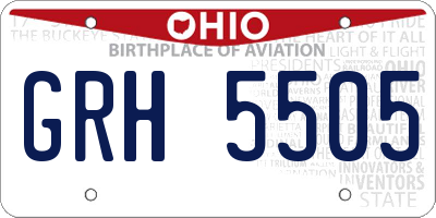 OH license plate GRH5505