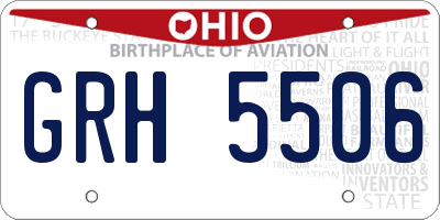 OH license plate GRH5506