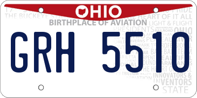 OH license plate GRH5510