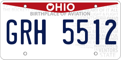 OH license plate GRH5512