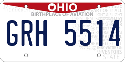 OH license plate GRH5514