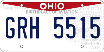 OH license plate GRH5515