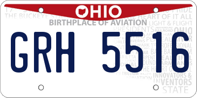 OH license plate GRH5516