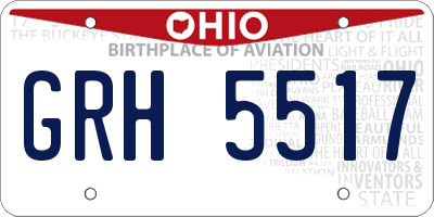 OH license plate GRH5517