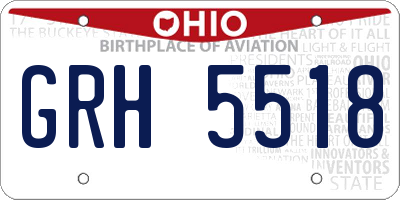 OH license plate GRH5518