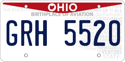 OH license plate GRH5520