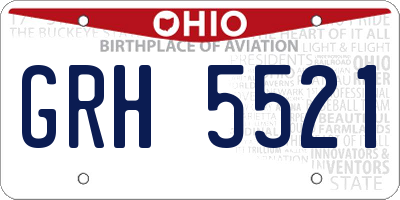 OH license plate GRH5521