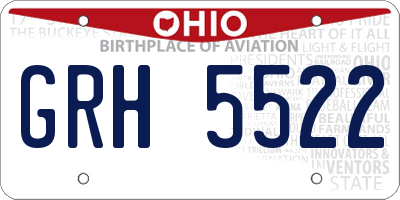 OH license plate GRH5522