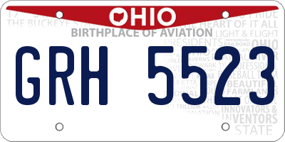 OH license plate GRH5523