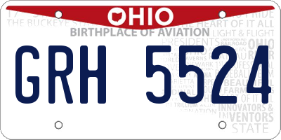 OH license plate GRH5524