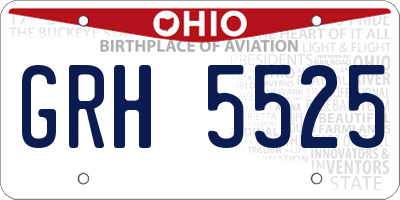 OH license plate GRH5525