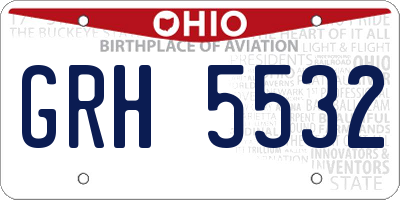 OH license plate GRH5532