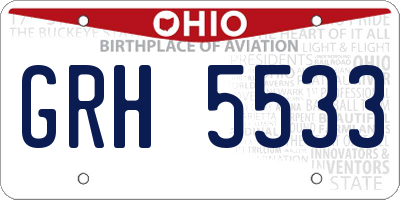 OH license plate GRH5533