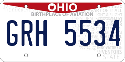 OH license plate GRH5534