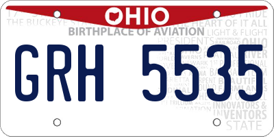 OH license plate GRH5535