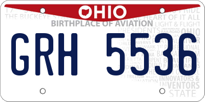 OH license plate GRH5536