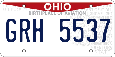 OH license plate GRH5537