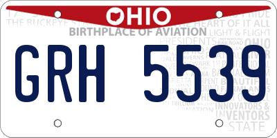 OH license plate GRH5539