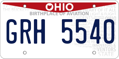 OH license plate GRH5540