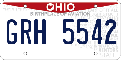 OH license plate GRH5542