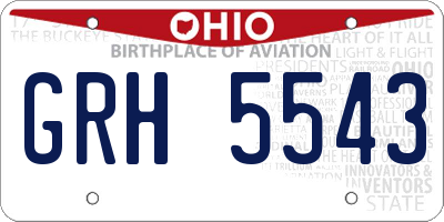 OH license plate GRH5543