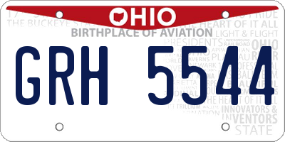 OH license plate GRH5544