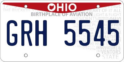 OH license plate GRH5545