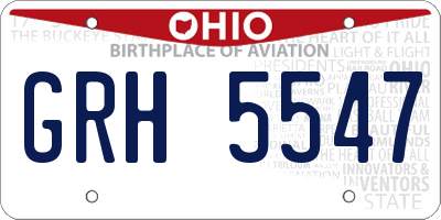 OH license plate GRH5547