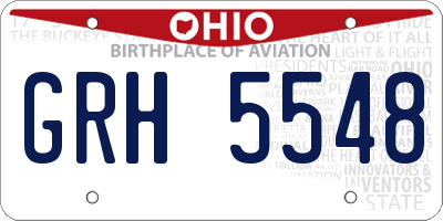 OH license plate GRH5548