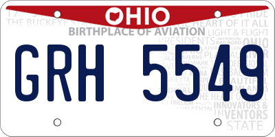 OH license plate GRH5549