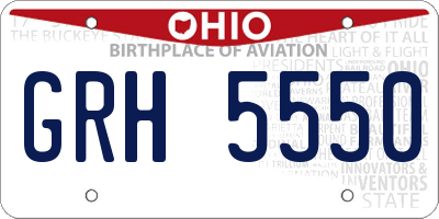 OH license plate GRH5550