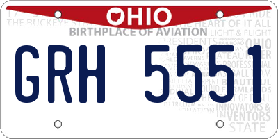 OH license plate GRH5551