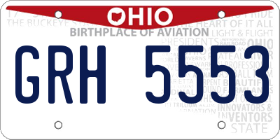 OH license plate GRH5553