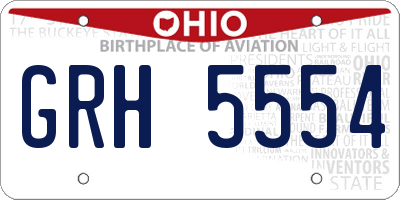 OH license plate GRH5554