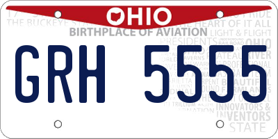 OH license plate GRH5555